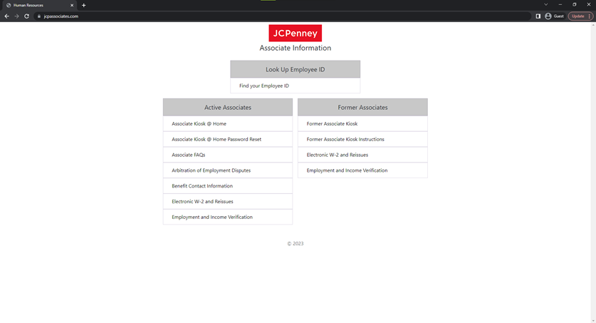 JCPenney Kiosk Login Information