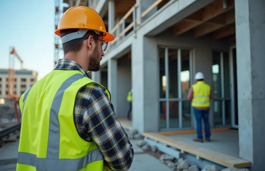 construction manager overseeing proper platform lift installation for building safety