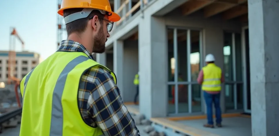 construction manager overseeing proper platform lift installation for building safety