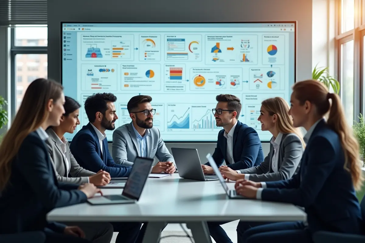 business team implementing automation tools to improve workflow efficiency