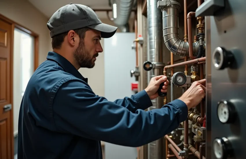 boiler technician servicing system for efficient reliable home heating