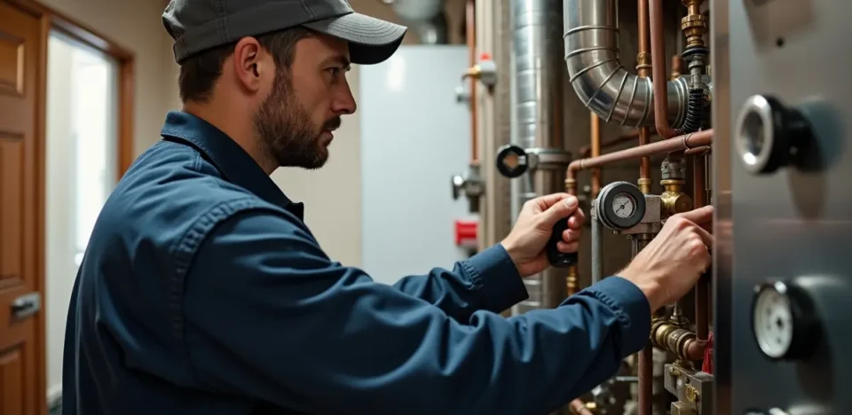 boiler technician servicing system for efficient reliable home heating