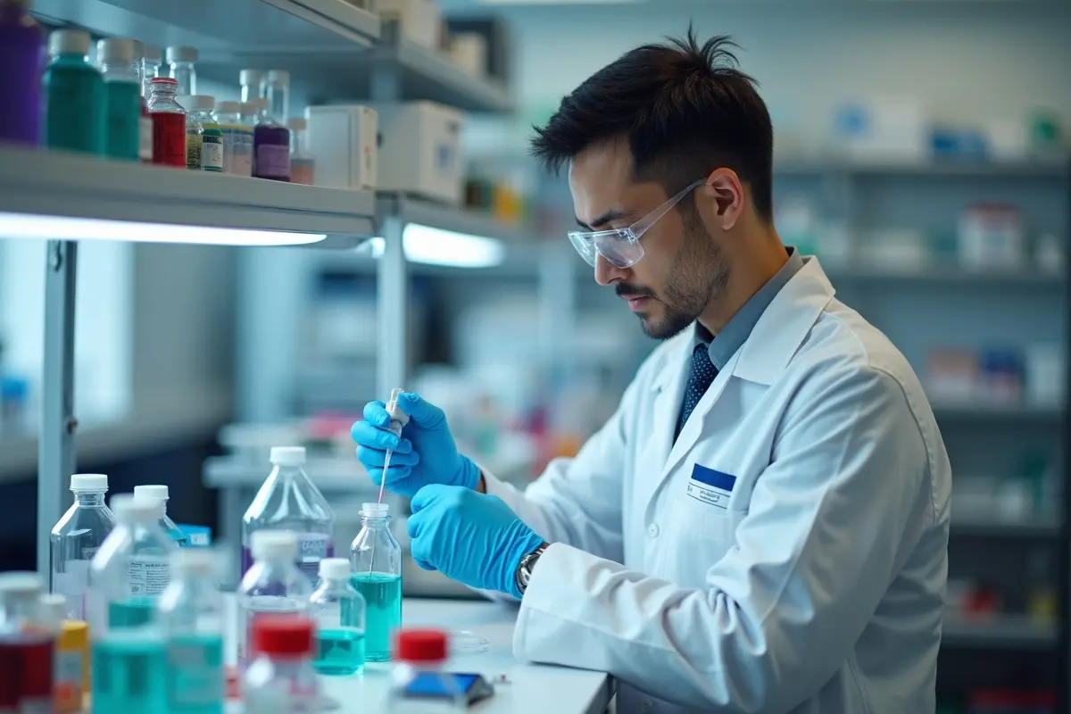 scientist preparing peptides carefully to avoid common laboratory errors