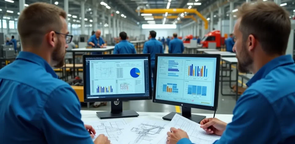 aerospace engineers tracking labor between engineering and manufacturing operations