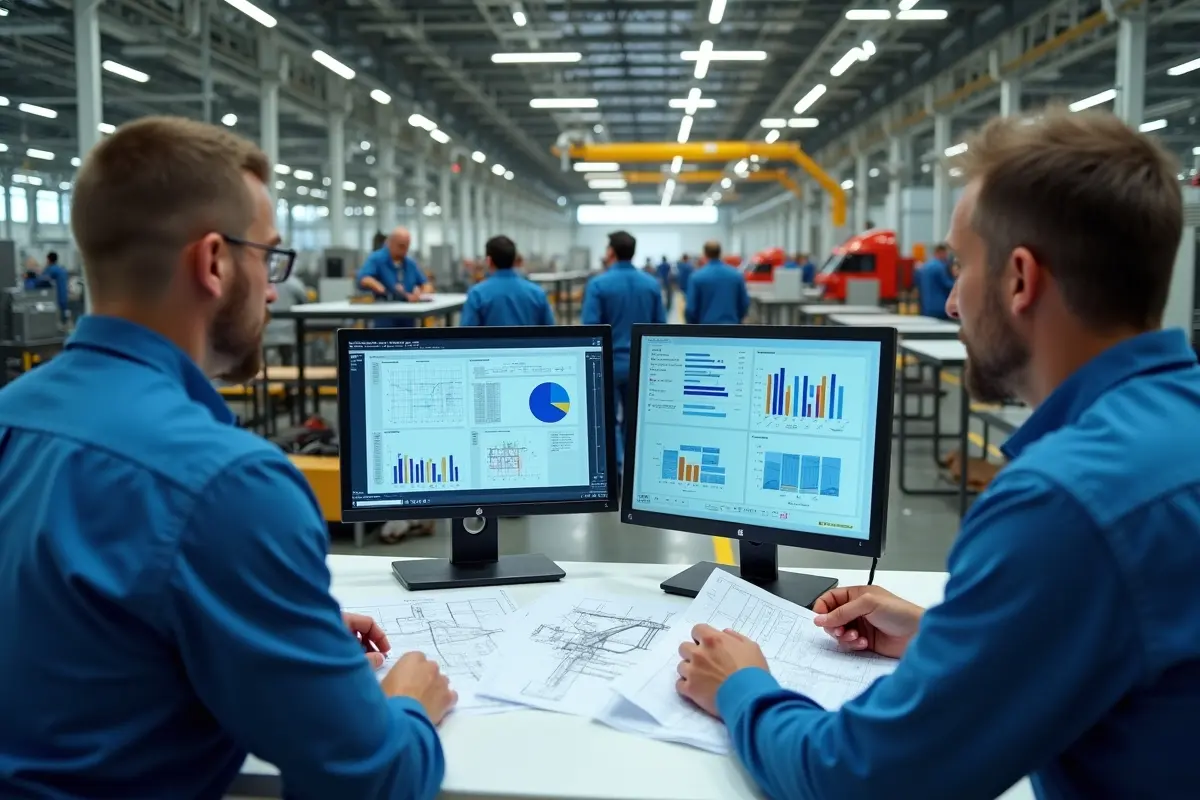 aerospace engineers tracking labor between engineering and manufacturing operations